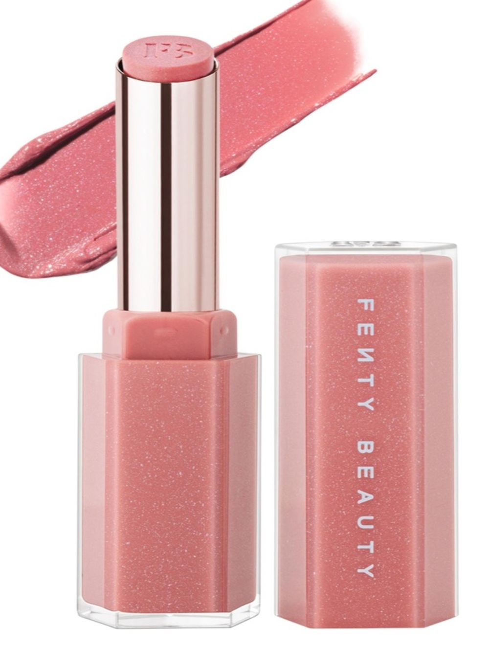 Fenty Beauty Shimmering Dusty Pink Lip Balm shade Fu$$y